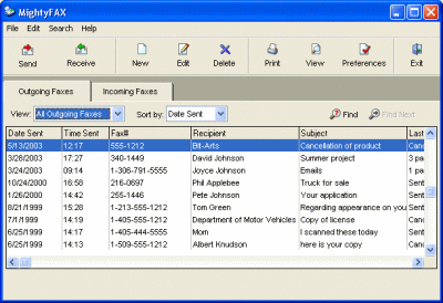 MightyFax XP/NT/2000 Screenshot